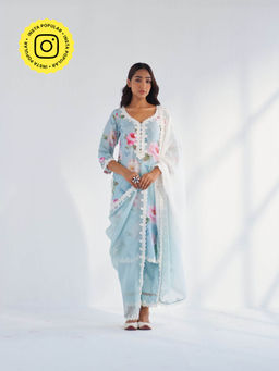 Roze - Mariam Kurta with Pant & Dupatta (Set of 3)