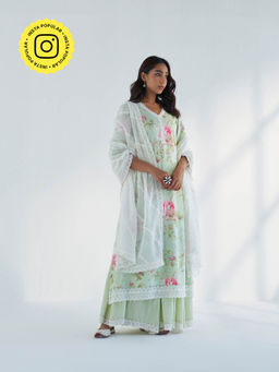 Roze - Maysoon Kurta with Sharara & Dupatta (Set of 3)