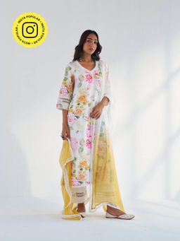 Roze - Riha Kurta with Pant & Dupatta (Set of 3)