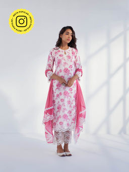 Roze - Arah Kurta with Pant & Dupatta (Set of 3)
