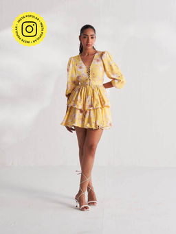 Roze - Yellow Bella Floral Print Dress