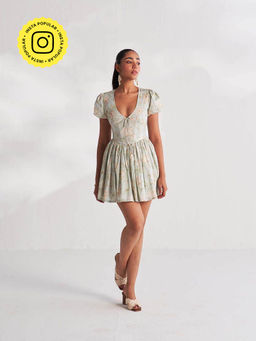 Roze - Blue Kat Floral Print Dress