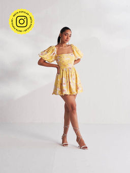 Roze - Yellow Nora Floral Print Dress