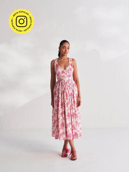 Roze - Pink Stella Floral Print Dress