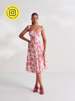 Roze - Pink Selena Floral Print Dress