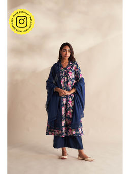 Roze - Blue Afsa Kurta With Pant And Dupatta
