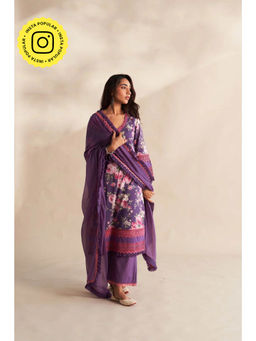 Roze - Purple Raisha Kurta With Pant And Dupatta