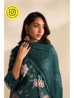 Roze - Green Aneesa Lace Work Dupatta