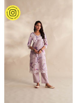 Roze - Lavender Samaira Floral Print Kurta