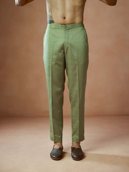 KISAH - Green Solid Regular Fit Pant