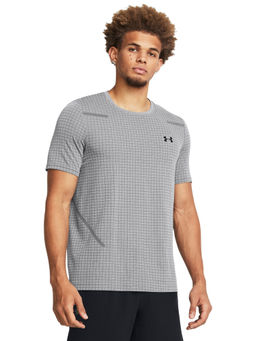 Under Armour - Grey Men'S Seamless Grid Short Sleeve T-Shirt