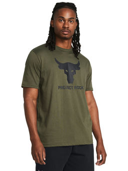 Under Armour - Olive Men'S Project Rock Payoff Printed Short Sleeve T-Shirt