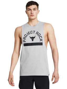 Under Armour - Grey Men'S Project Rock Payoff Printed Sleeveless Tank