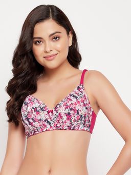 Clovia - Polyamide Solid Padded Full Cup Wire Free T-Shirt Bra - Multi Color