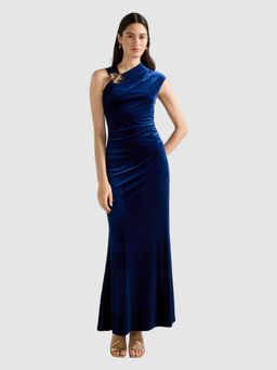 Forever New - Blue Jordana Asym Velvet Dress