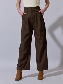 SHOWOFF - Women Brown Relaxed Fit Wide Leg Pant