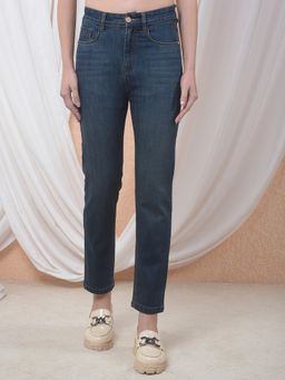 CRIMSOUNE CLUB - Women Blue Straight Solid Jeans