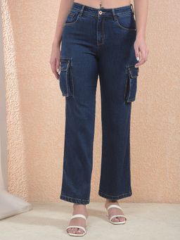 CRIMSOUNE CLUB - Women Blue Cargo Jeans