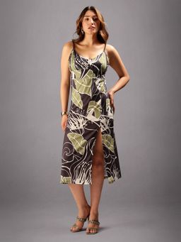 HELLCAT - Multi-Color Women Printed Shoulder Straps Stylish Party Dress