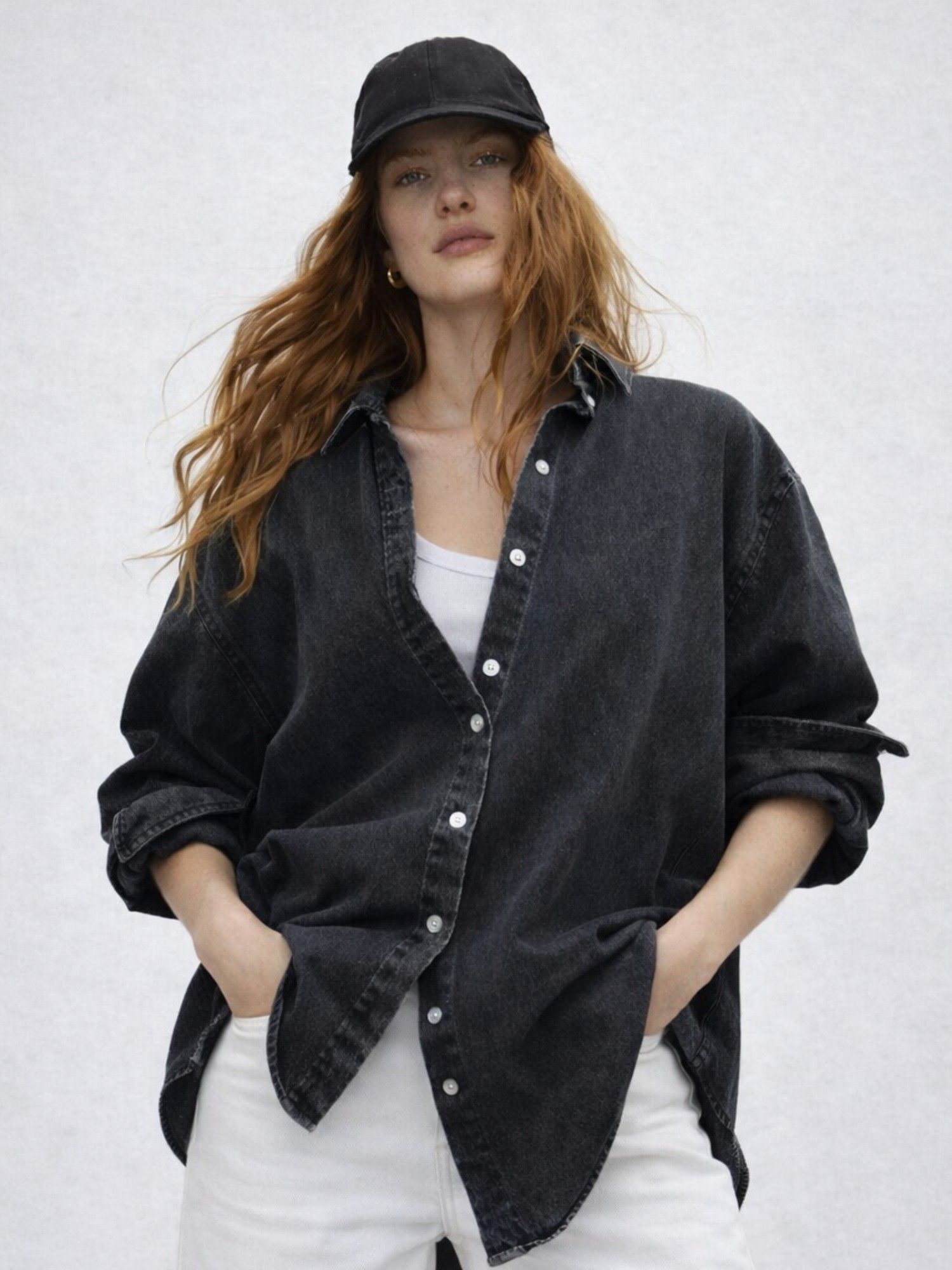 lounge dreams Black Oversized Denim Shirt-picture-49