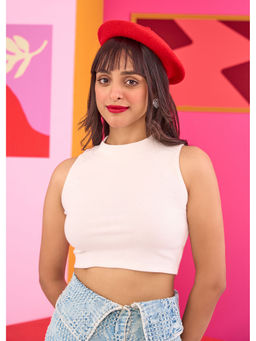 The Clothing Factory - Emily In Paris Off White Cropped Tank Top