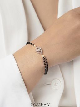 SWASHAA - Amine White Plated Mangalsutra Bracelet