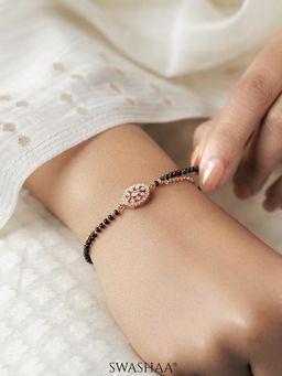 SWASHAA - Kasak White Plated Mangalsutra Bracelet