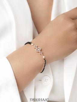 SWASHAA - Ilahi Solitaire White Plated Mangalsutra Bracelet