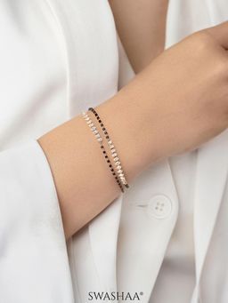 SWASHAA - Rehaa Marquise Diamond Mangalsutra Bracelet - White