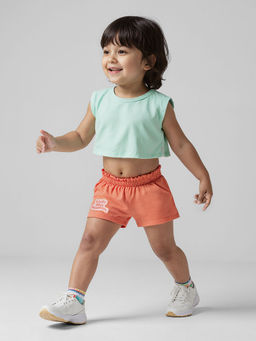 The Souled Store - Originals Little Shorts Miss Sunshine Girls Shorts -Orange