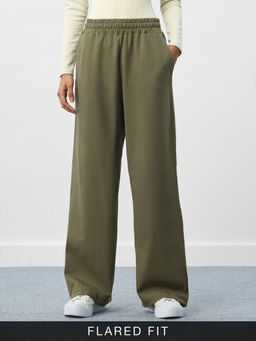 The Souled Store - Originals Hunter Green Women Straight Pant