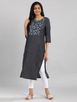 Aurelia - Black Embroidered Kurta