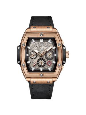 Buy Giordano Men Grey Dial Leather Black Strap Analog