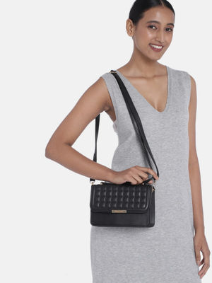 Buy Fastrack Black Solid Women Hand Held Bag Online