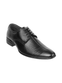 Metro - Mens Black Formal Lace-Ups ShoesMetro Black Solid Formal Shoes