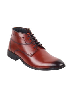 Metro - Mens Tan Boots Metro Solid Maroon Boots