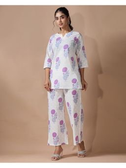Gahan - Womens White Floral Printed Co-Ord Set