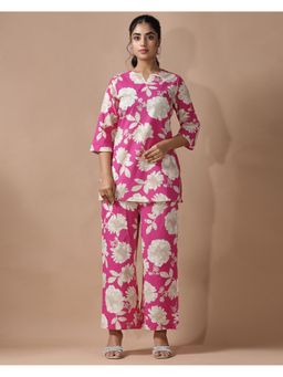 Gahan - Womens Pink Floral Printed Co-Ord Set