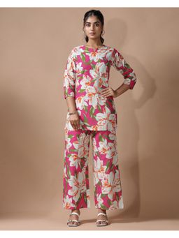 Gahan - Womens Pink Floral Printed Co-Ord Set