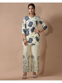 Gahan - Womens Cream Floral Printed Co-Ord Set