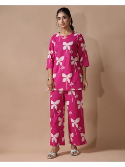 Gahan - Womens Yellow Floral Printed Co-Ord Set