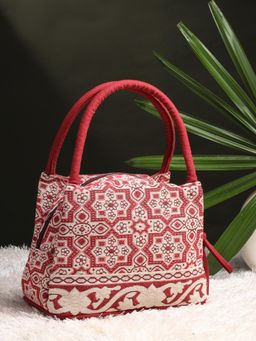 Anekaant - Women Maroon Cotton Handbag