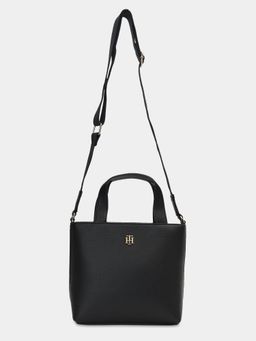 Tommy Hilfiger - Women Black Pu Sling Bag with Detachable Strap