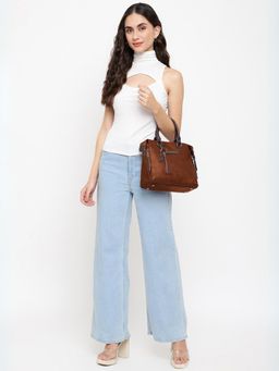 VISMIINTREND - Women Tan Pu Sling Bag with Detachable Strap