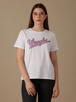 Wrangler - Womens Logo White Crew Neck T-Shirt
