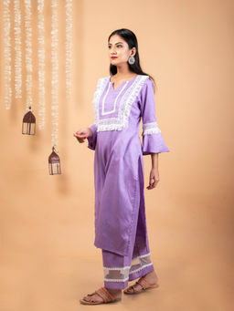 Empress Pitara - Fida Lavender Kurta With Palazzo (Set of 2)