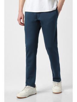 Peter England - Men Teal Solid Casual Trackpant