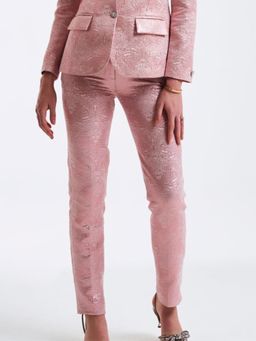 Prot Official - Blush Pink Textured Slim-Fit Trouser