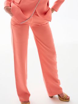 Prot Official - High Rise Straight-Leg Coral Trouser