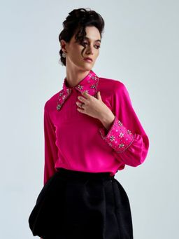 Prot Official - Radiant Embellished Pink Shirt Top